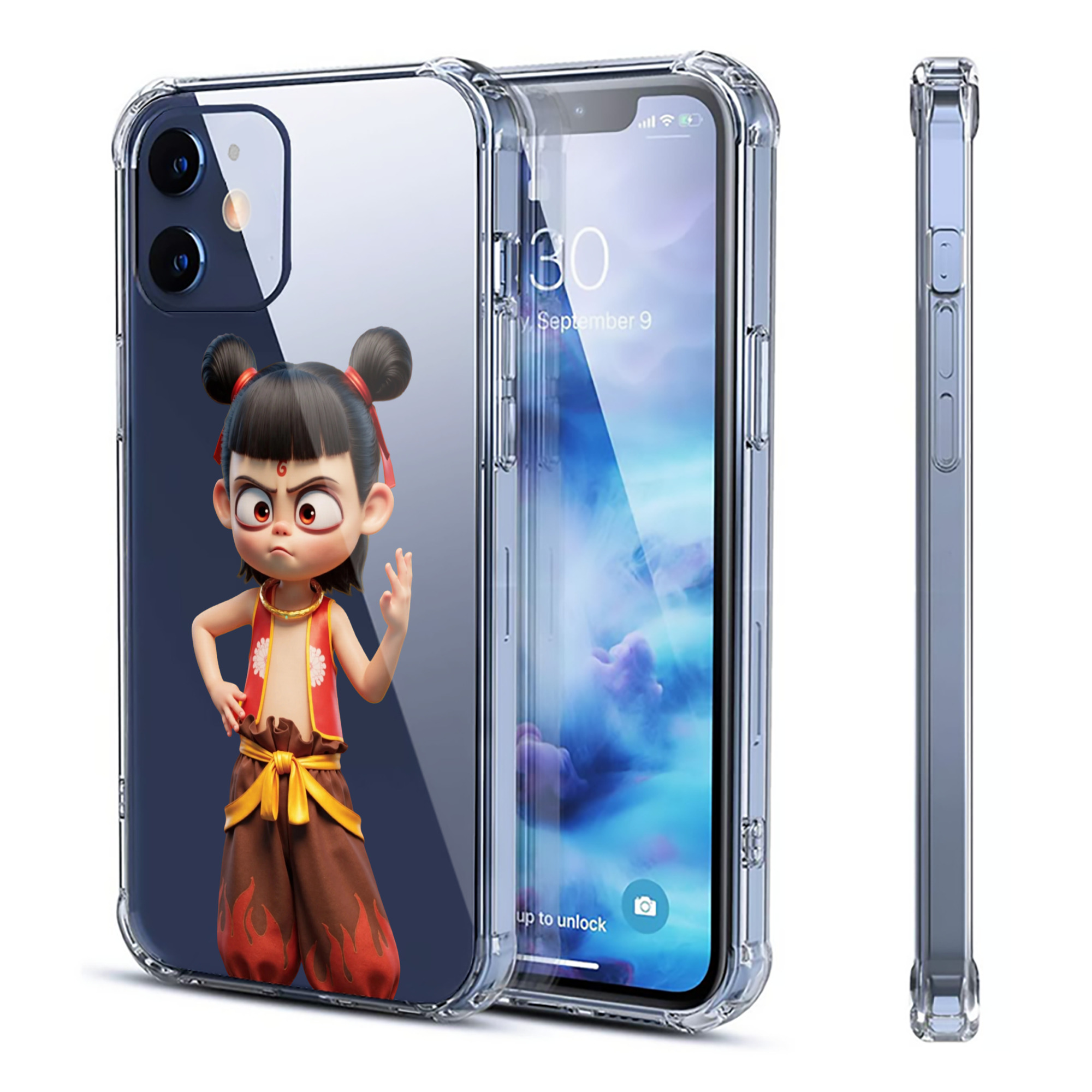 （画像用） Ne Zha 2 ナタ 魔童の大暴れ 【iPhone 12シリーズ対応】透明スマホケース（クリアソフトケース）